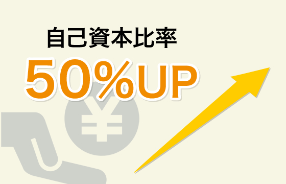 自己資本比率50％UP